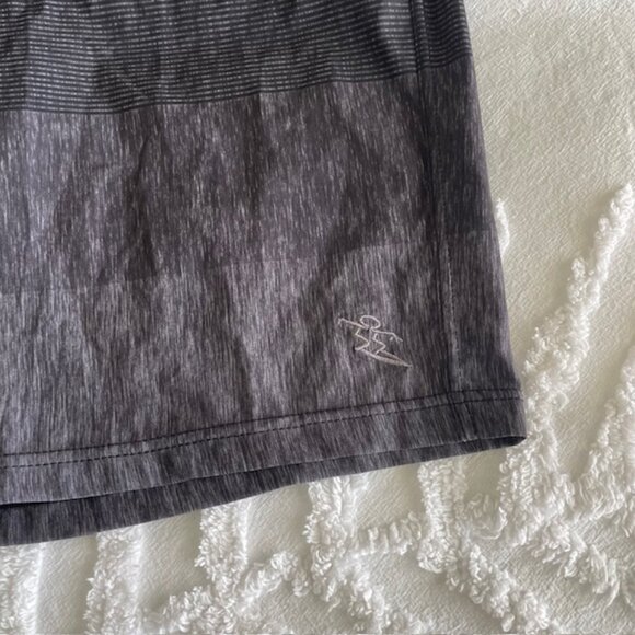 Da Hui Board Shorts Men 34 Black Gray Swim Trunks Hybrid 10 Inch Water Resistant - Picture 10 of 10